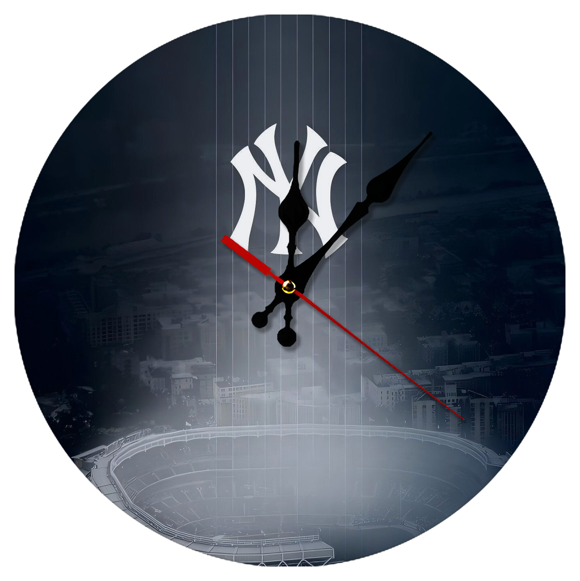 New York Yankees 225 Silent Round Wall Clock – Modern & Stylish DIY Design, Durable Wood Construction, Easy To Install – Perfect For Office, Bedroom, Living Room, And More